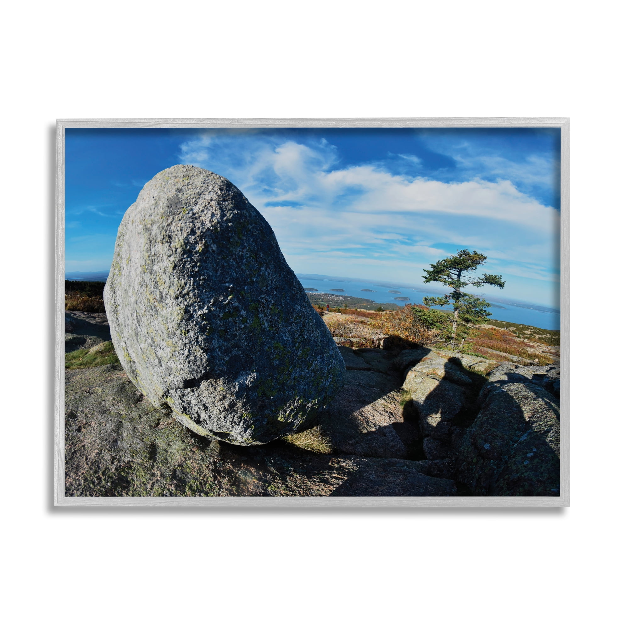 Stupell Industries Mountain View Landscape Nature Photography Gray Framed Art Print Wall Art, 14 x 11