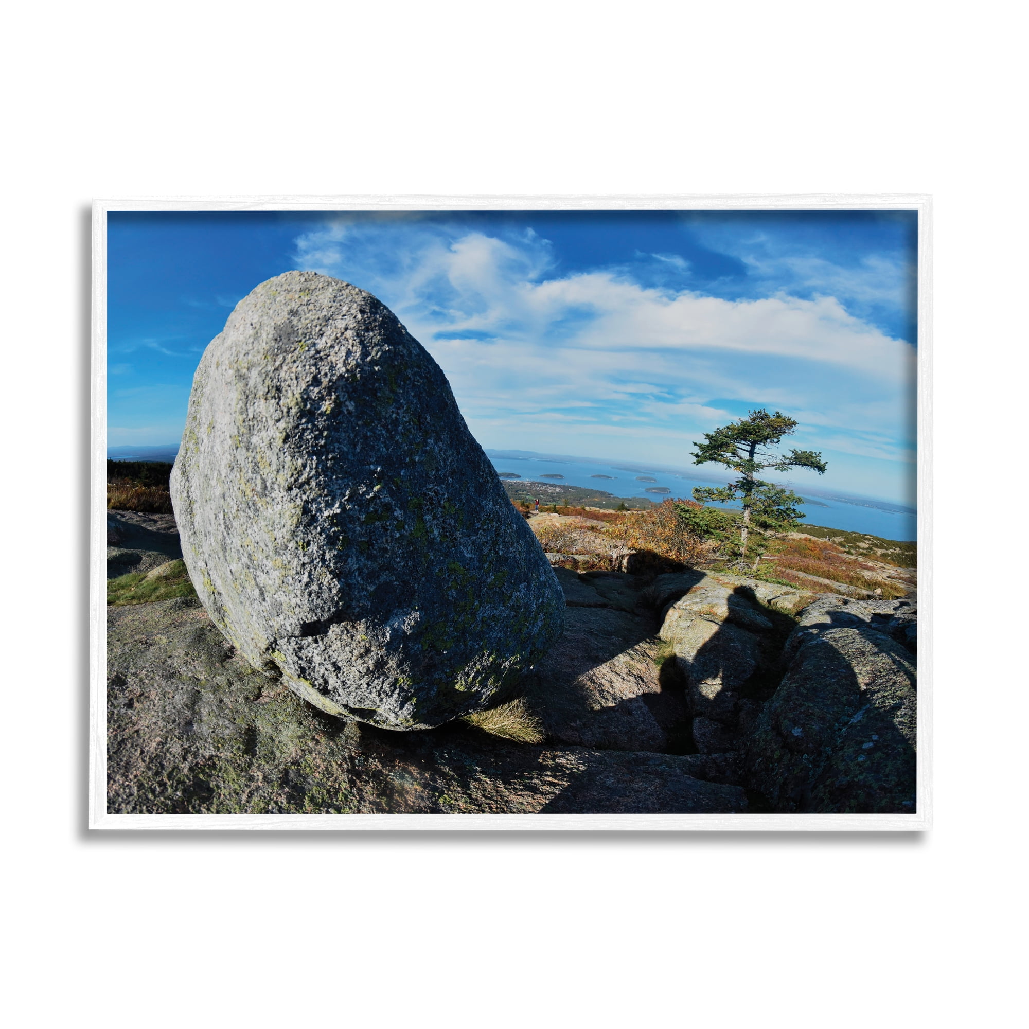 Stupell Industries Mountain View Landscape Nature Photography White Framed Art Print Wall Art, 14 x 11