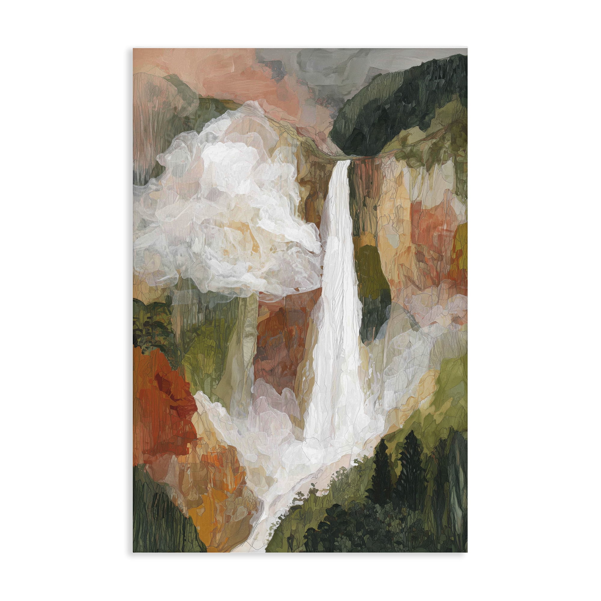 Stupell Industries Mountain Waterfall Landscape Canvas Wall Art, design by Chromatic Storm Studio