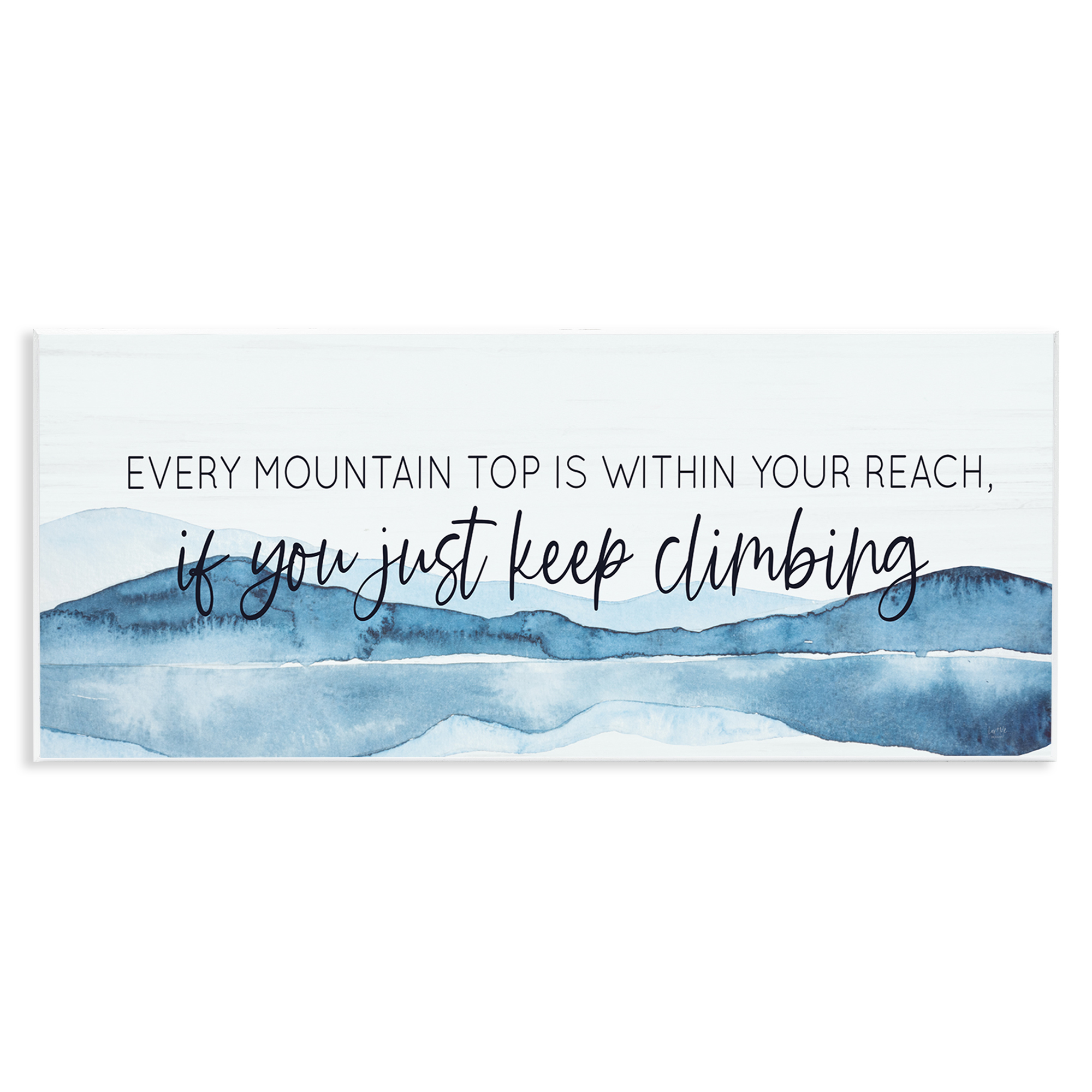 Stupell Industries Mountain Within Reach Text & Numbers Painting Unframed Art Print Wall Art, 17 x 7