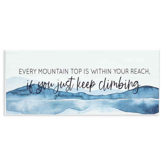 Stupell Industries Mountain Within Reach Text & Numbers Painting Unframed Art Print Wall Art, 17 x 7