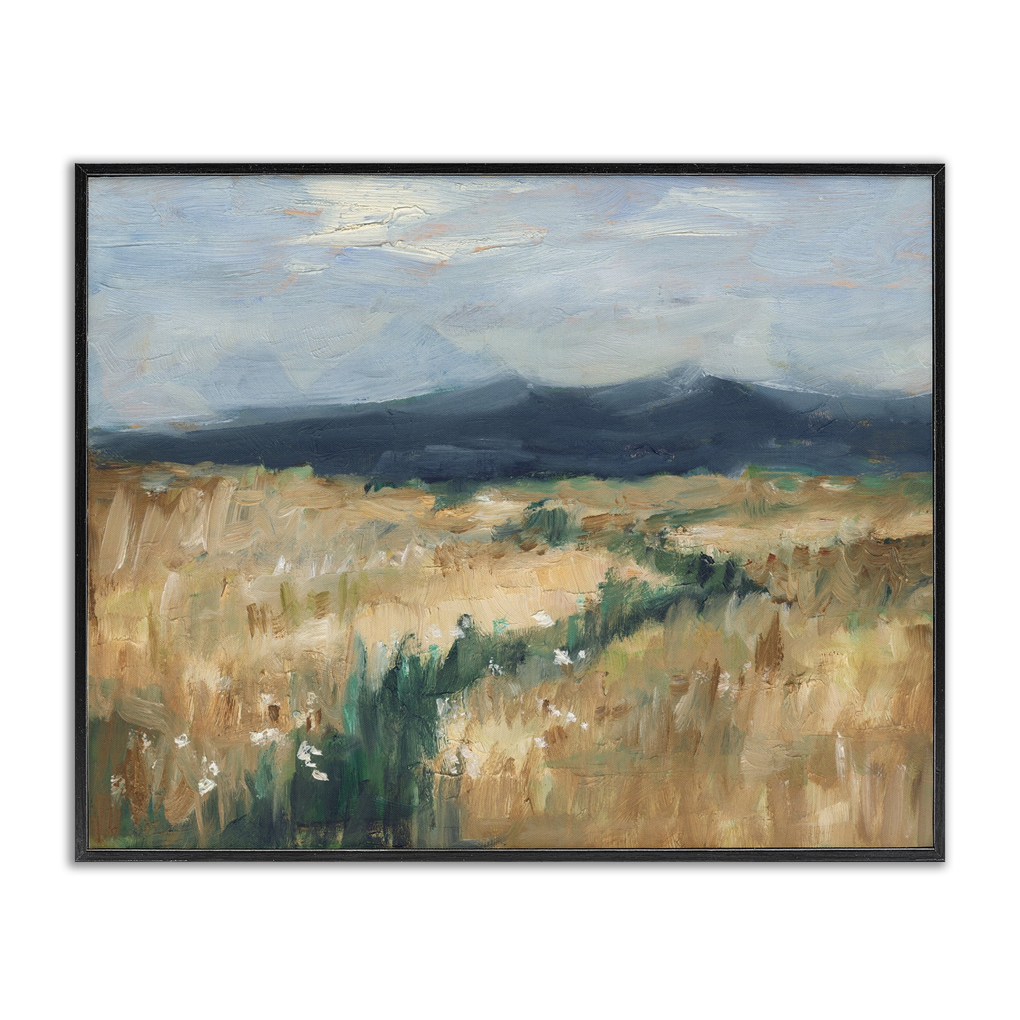 Stupell Industries Mountainous Trail Landscape Landscape Painting Black Framed Art Print Wall Art, 14 x 11