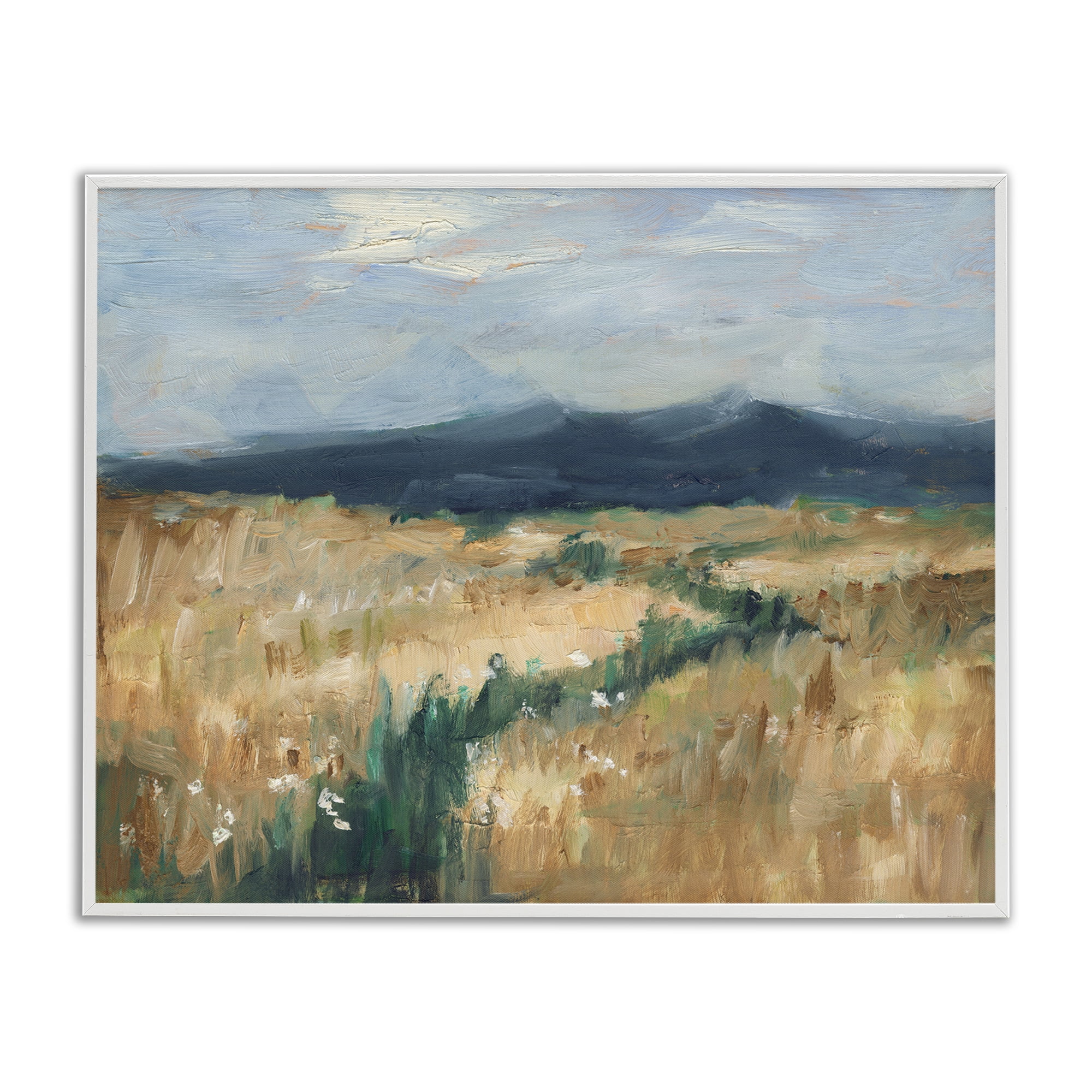 Stupell Industries Mountainous Trail Landscape Landscape Painting White Framed Art Print Wall Art, 20 x 16