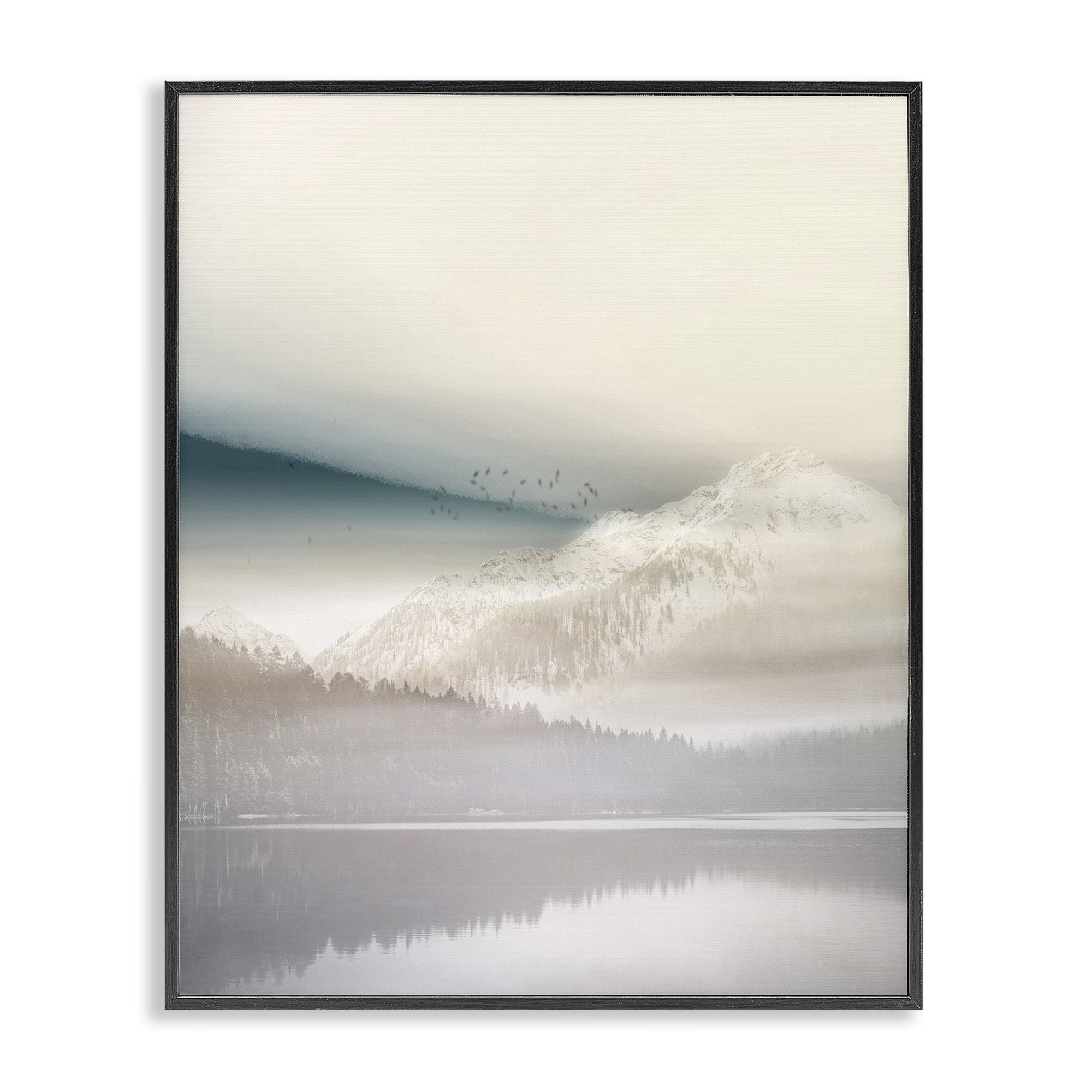 Stupell Industries Mountainous Vanilla Landscape Black Framed Giclee Art, design by Gemma Bardot