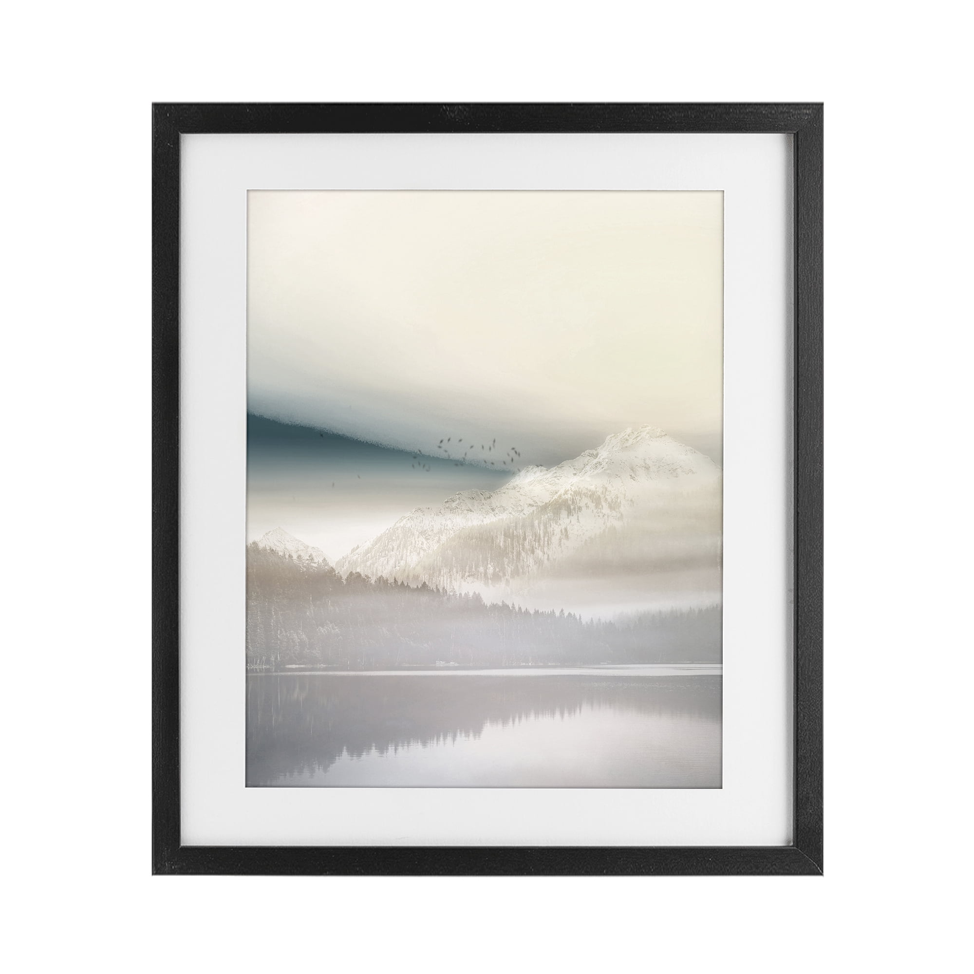 Stupell Industries Mountainous Vanilla Landscape Black Framed Print Under Glass, design by Gemma Bardot