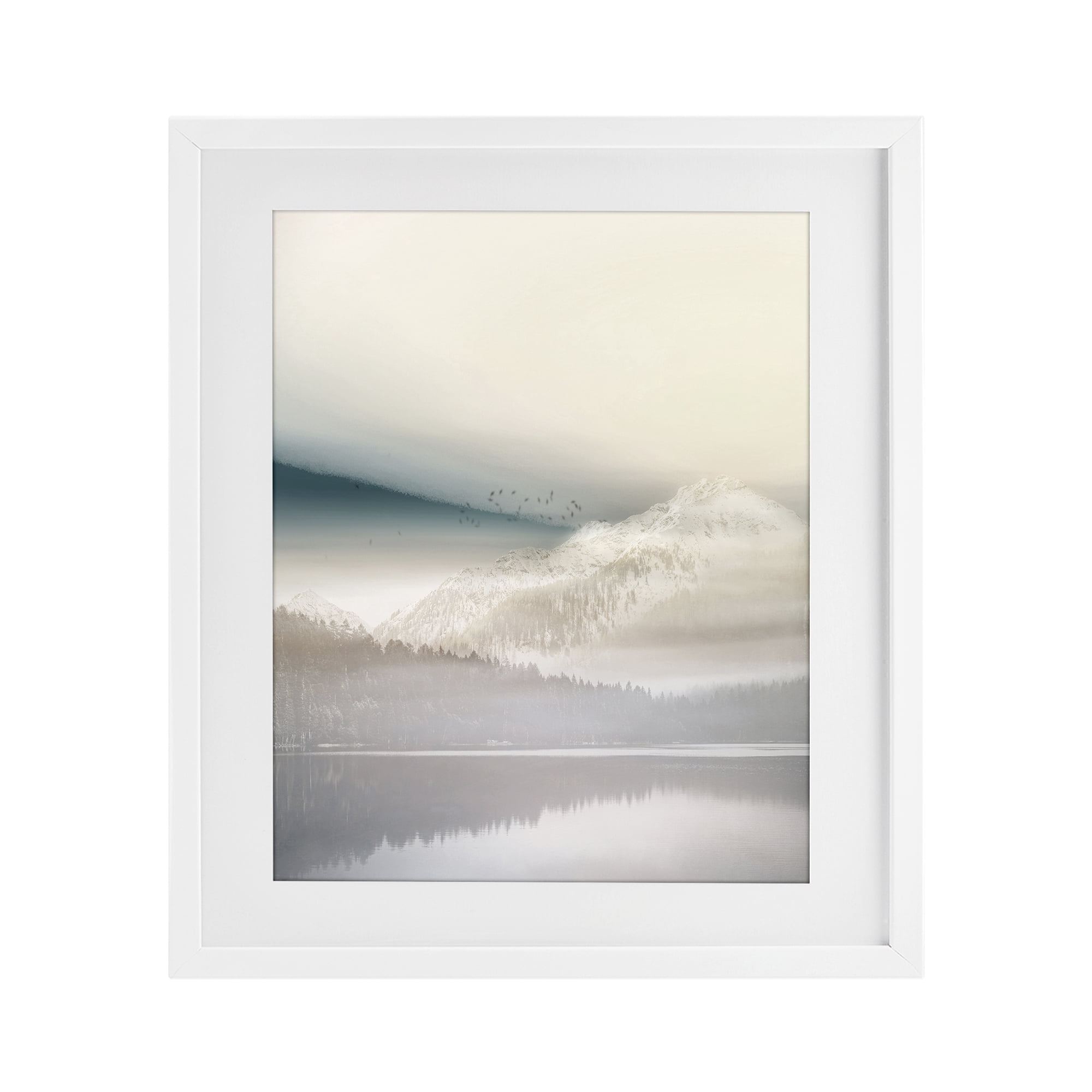 Stupell Industries Mountainous Vanilla Landscape White Framed Print Under Glass, design by Gemma Bardot