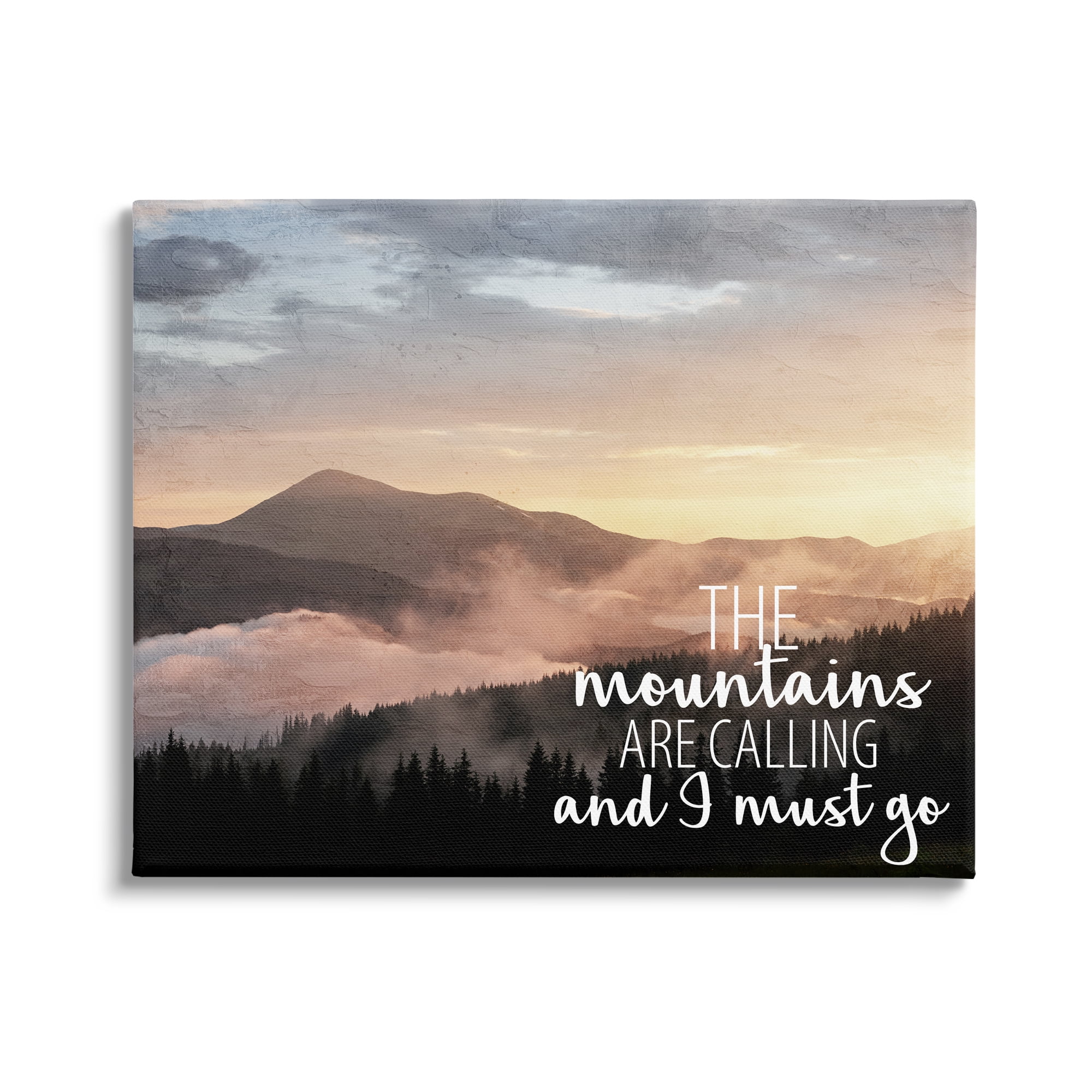 Stupell Industries Mountains Are Calling Landscape Landscape Painting Gallery Wrapped Canvas Art Print Wall Art, 30 x 24