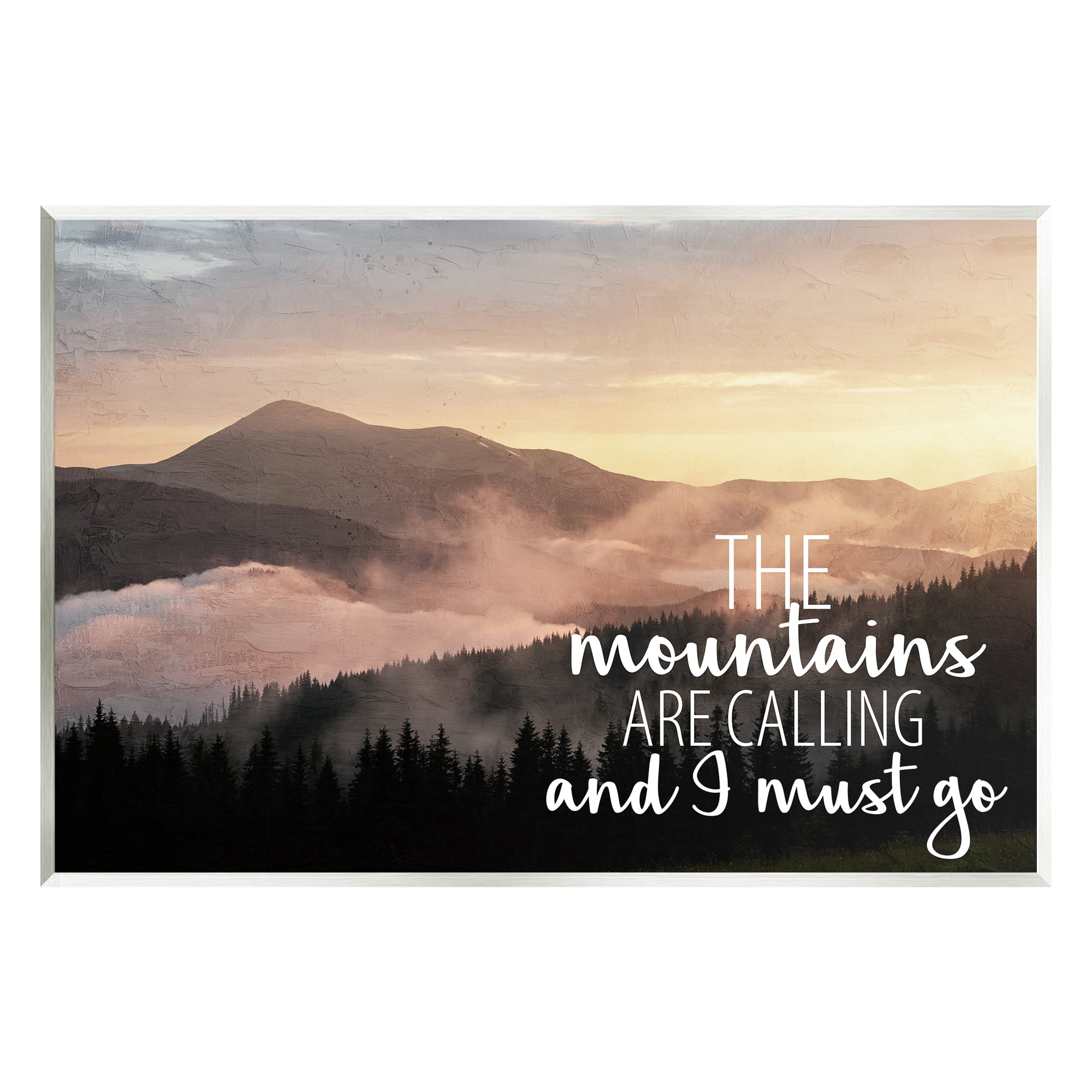 Stupell Industries Mountains Are Calling Landscape Landscape Painting Unframed Art Print Wall Art, 19 x 13