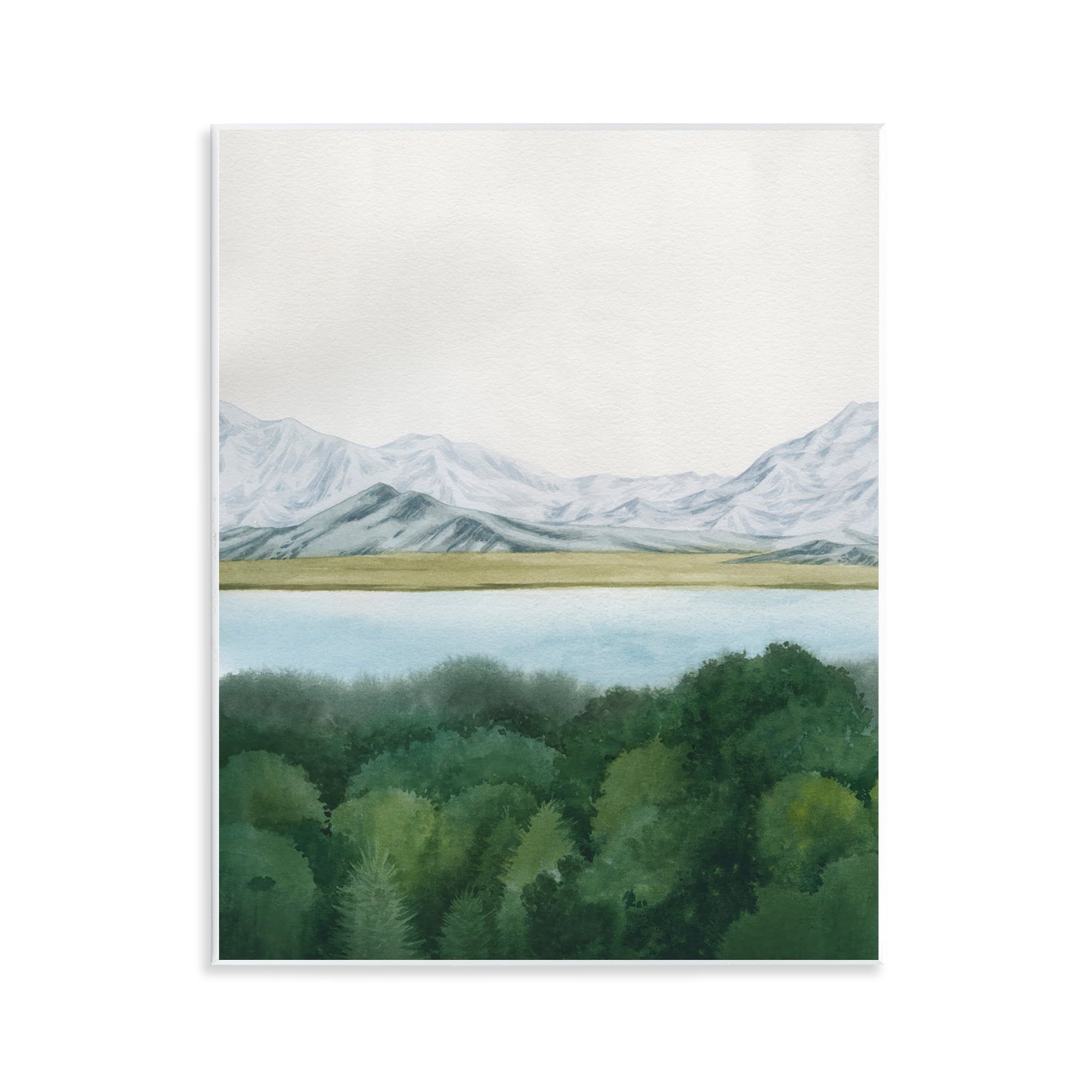 Stupell Industries Mountains Beyond Forest Landscape & Nature Painting Unframed Art Print Wall Art, 11 x 14