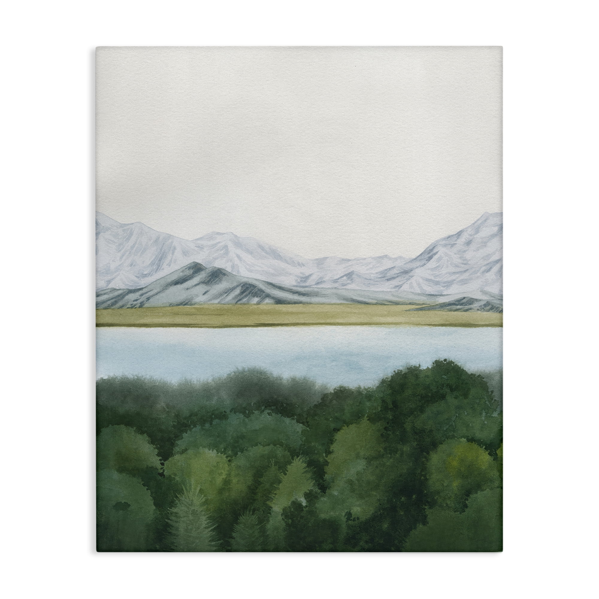 Stupell Industries Mountains Beyond Forest Landscape & Nature Painting Wrapped Canvas Art Print Wall Art, 16 x 20