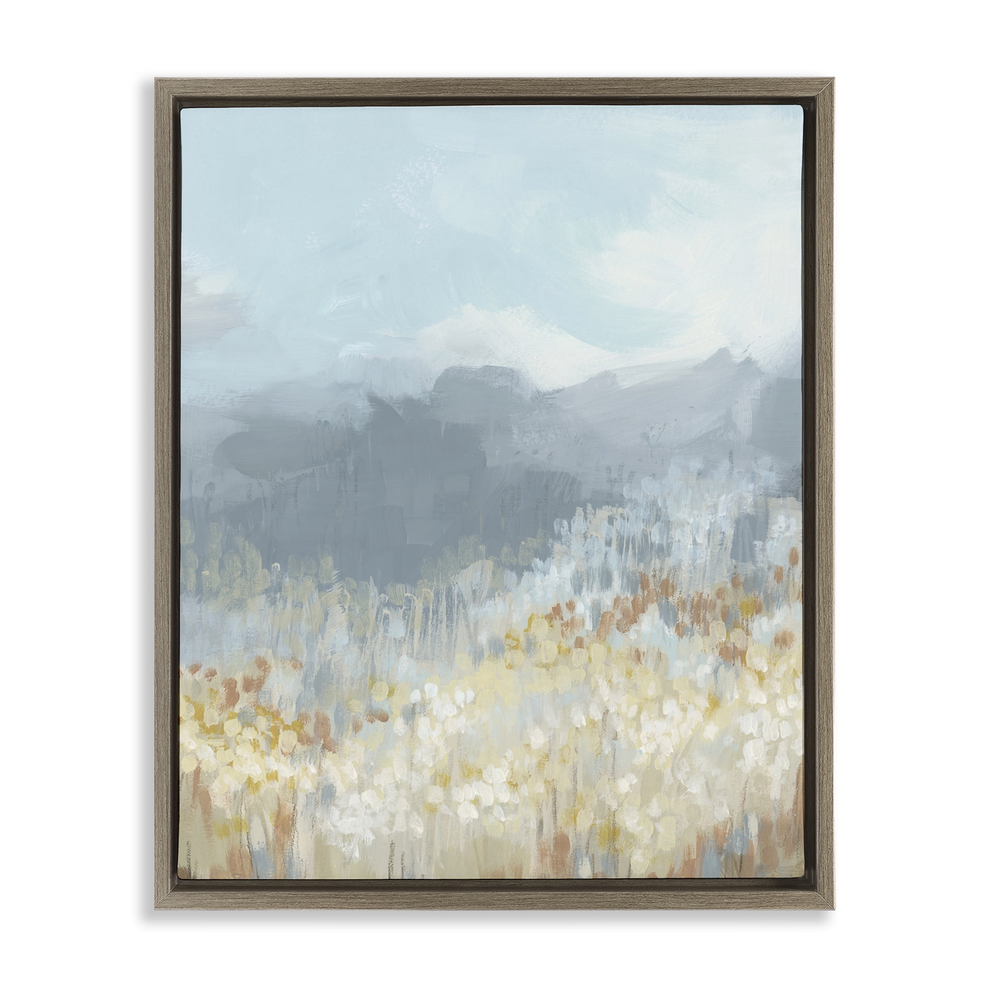 Stupell Industries Mountains & Countryside Landscape Painting Brown Floater Framed Art Print Wall Art, 17 x 21