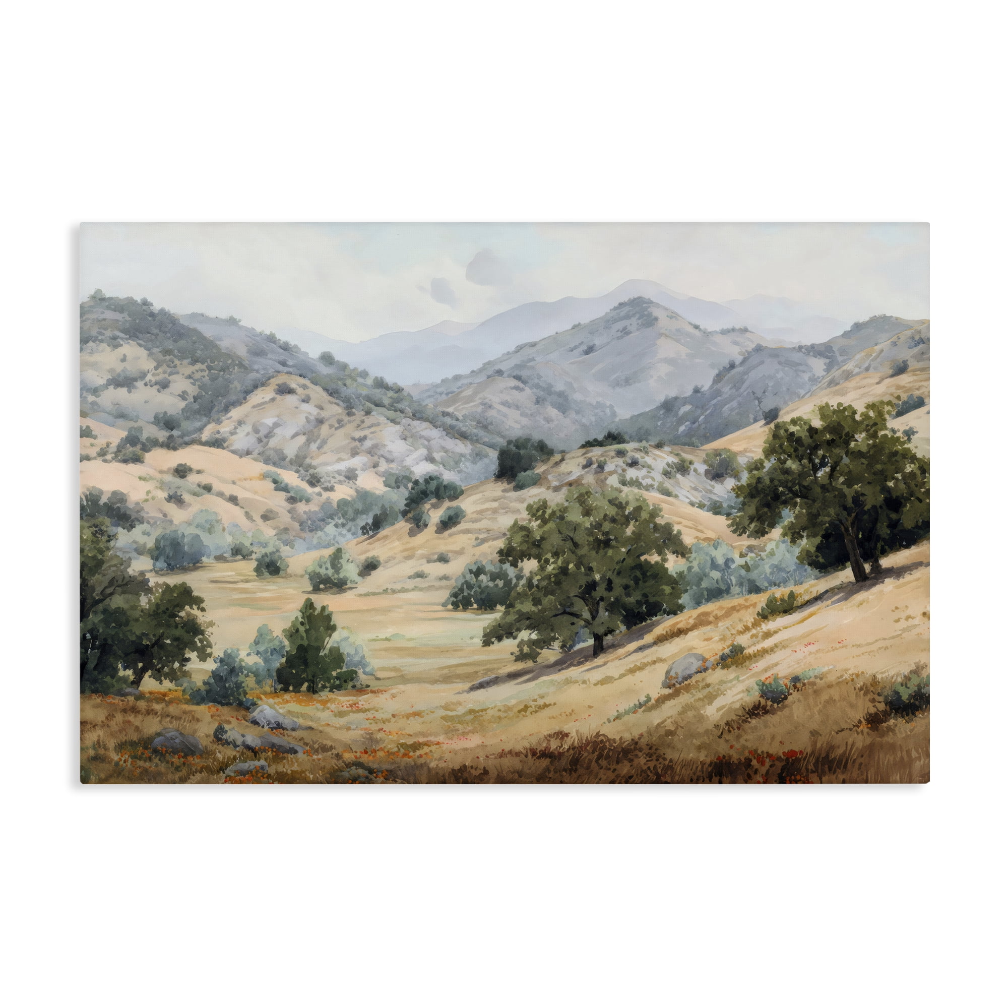 Stupell Industries Mountains and Trees Valley View Canvas Wall Art, design by Petal Prints Design