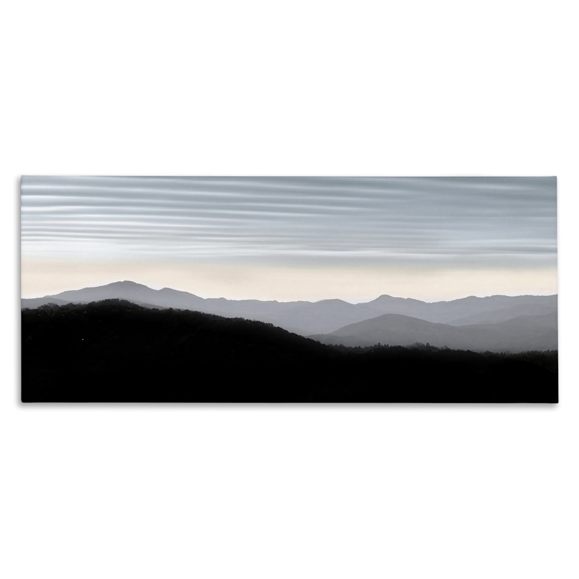 Stupell Industries Mountains with Rippled Sky Landscape & Nature Photography Wrapped Canvas Art Print Wall Art, 40 x 17