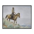 thumbnail image 1 of Stupell Industries Southwestern Mounted Cowboy on Sagebrush Ridge Black Framed Giclee Art, 30 x 24, by Arlington Prints, 1 of 8