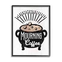 Stupell Industries Mourning Coffee Cauldron Holiday Painting Black Framed Art Print Wall Art, 11 x 14