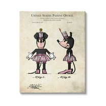 Stupell Industries Mouse Character Figure Diagram Graphic Art Gallery Wrapped Canvas Print Wall Art, Design by Karl Hronek