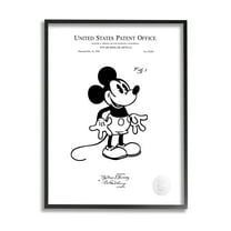 Stupell Industries Mouse Character Toy Diagram Graphic Art Black Framed Art Print Wall Art, Design by Karl Hronek