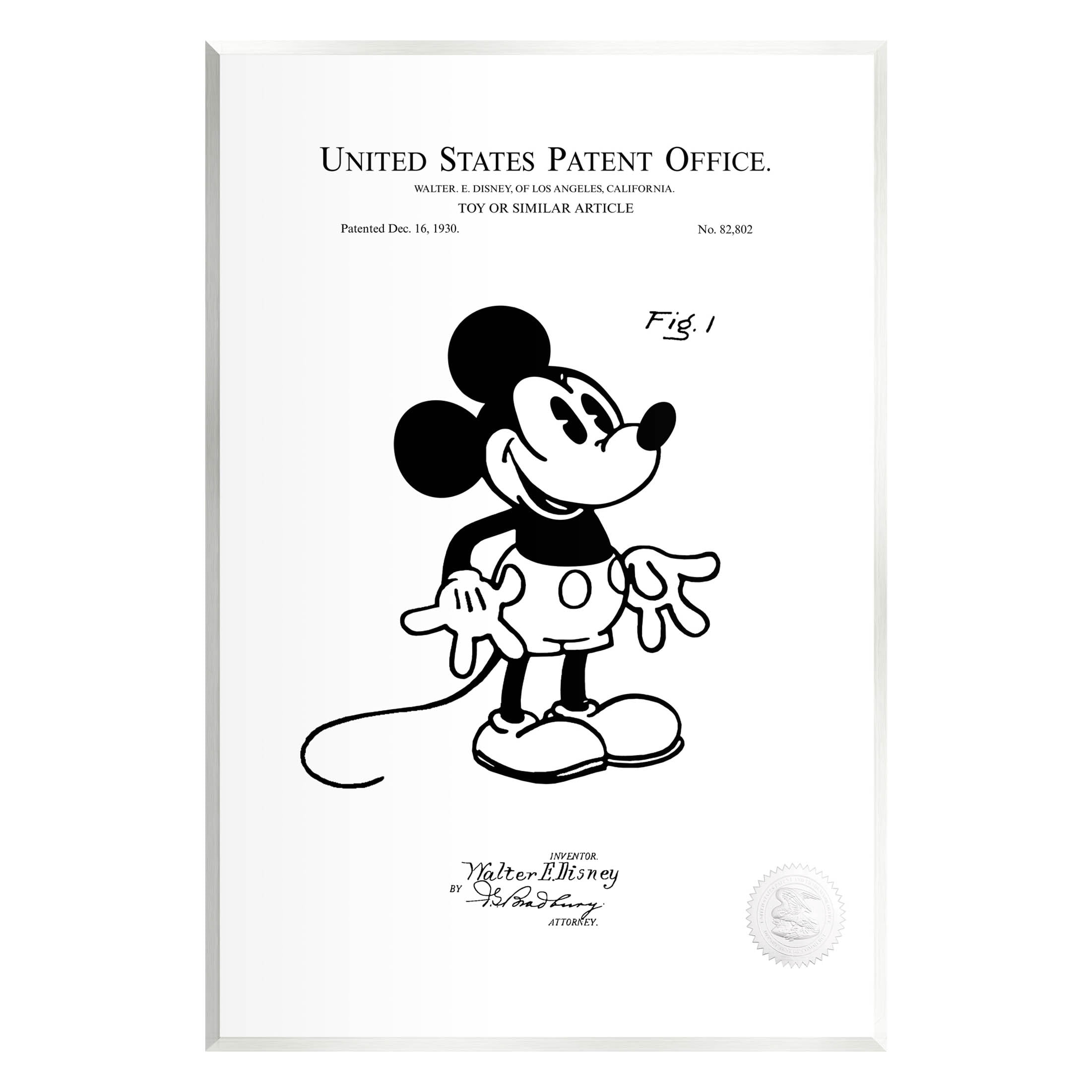 Stupell Industries Mouse Character Toy Diagram Graphic Art Unframed Art Print Wall Art, Design by Karl Hronek