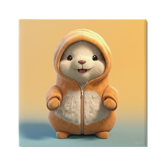 Stupell Industries Mouse Wearing Sweater Animals & Insects Painting Gallery Wrapped Canvas Art Print Wall Art, 30 x 30