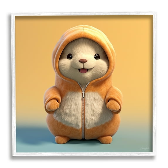 Stupell Industries Mouse Wearing Sweater Animals & Insects Painting White Framed Art Print Wall Art, 17 x 17