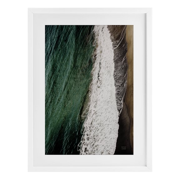 Stupell Industries Move Gently Coastline White Framed Print Under Glass design by Nathan Larson, 20 x 14