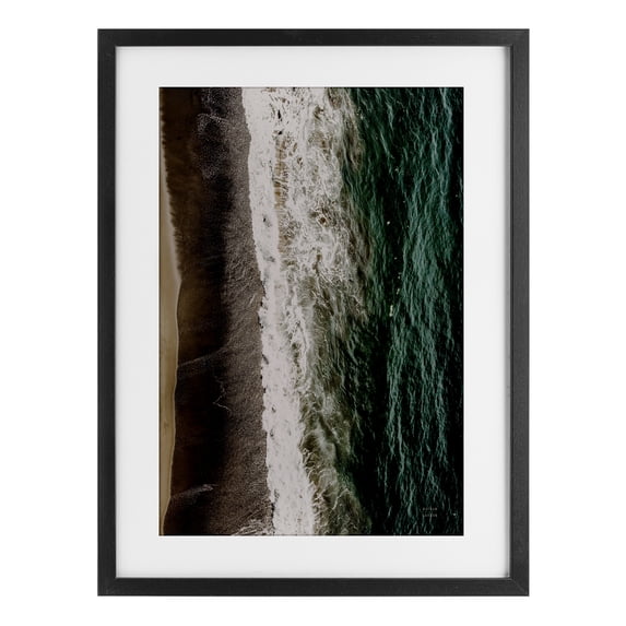 Stupell Industries Move Gently Vertical Coast Black Framed Print Under Glass design by Nathan Larson, 20 x 14