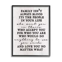 Stupell Industries Moving Family Quote Acceptance Text Plank Patterned Graphic Art Black Framed Art Print Wall Art, Design by Daphne Polselli