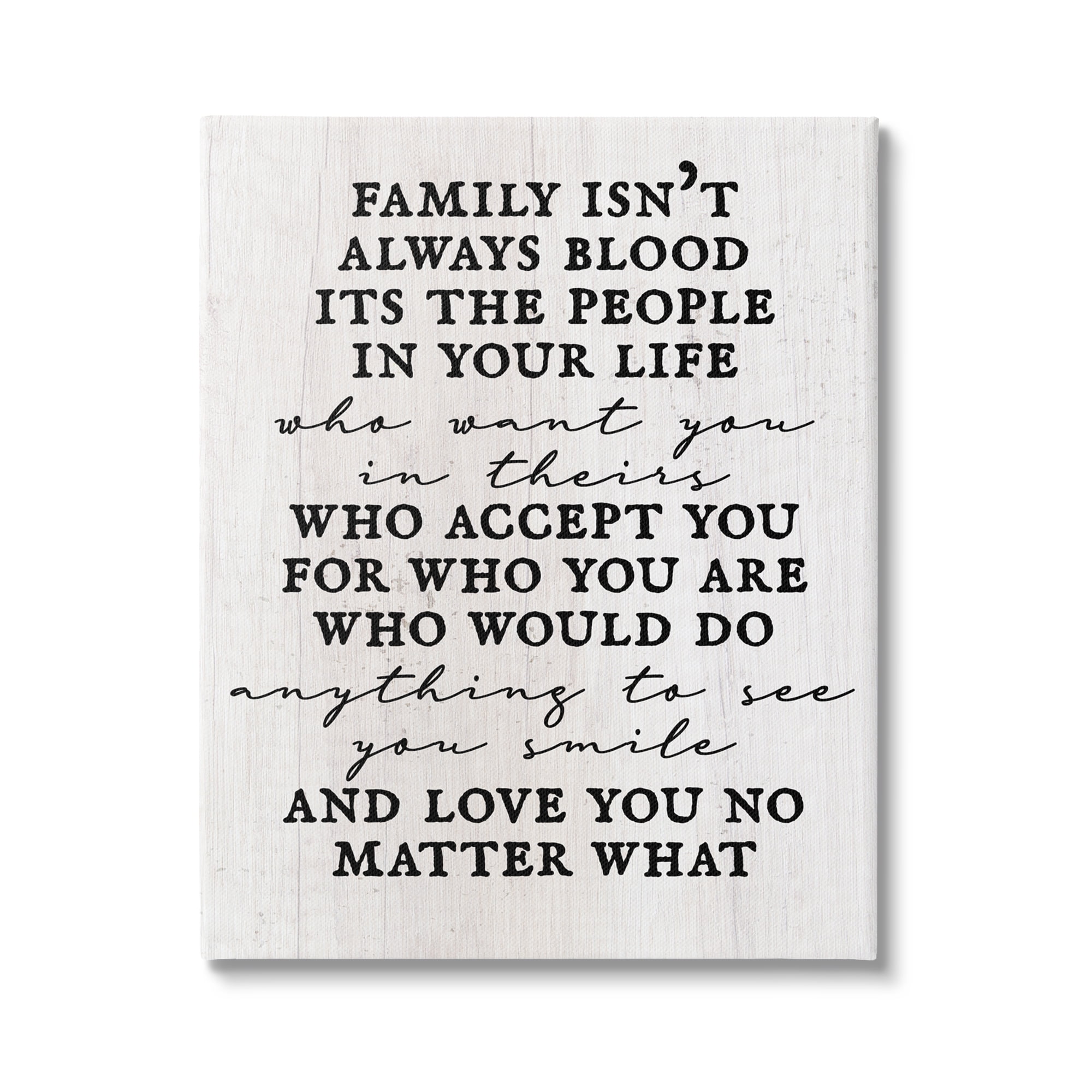 Motivational Quote Canvas Wall Art in Plank Pattern
