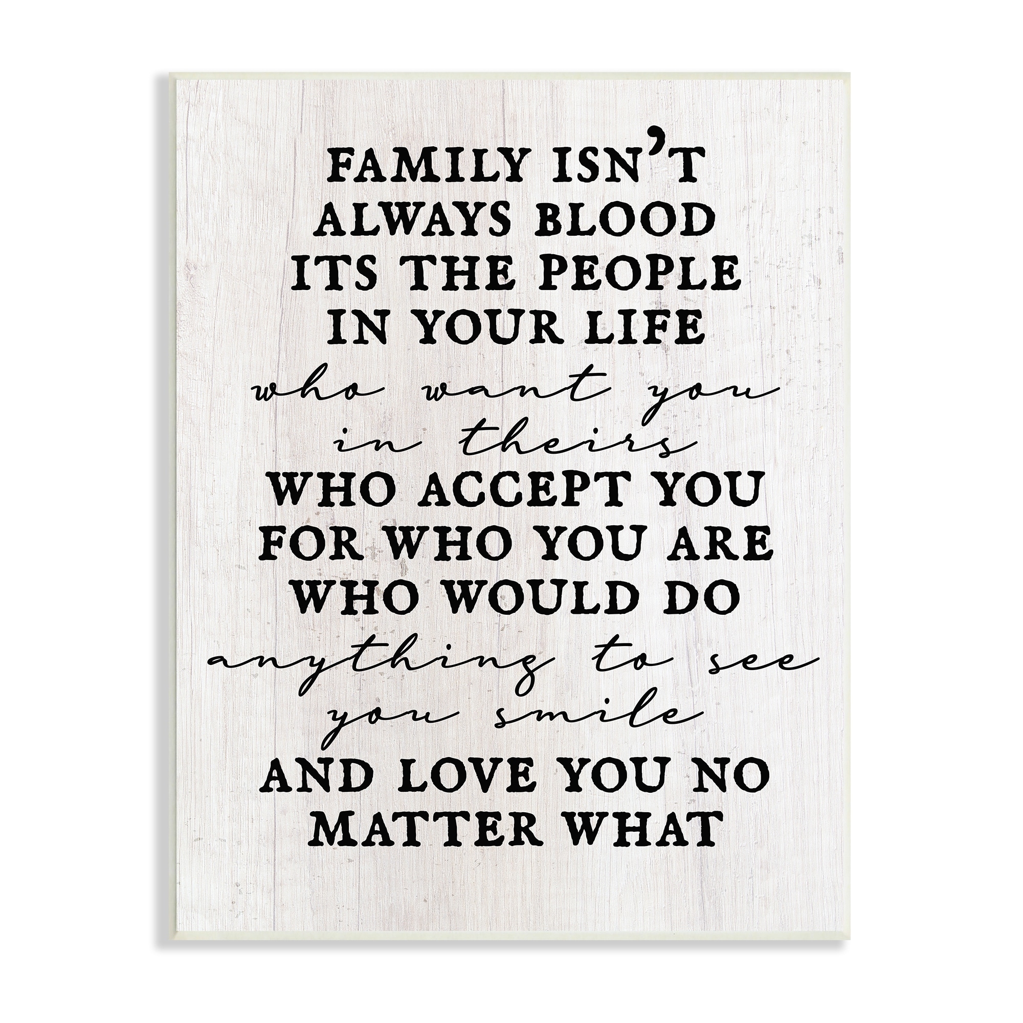 Stupell Industries Moving Family Quote Acceptance Text Plank Patterned Graphic Art Unframed Art Print Wall Art, Design by Daphne Polselli