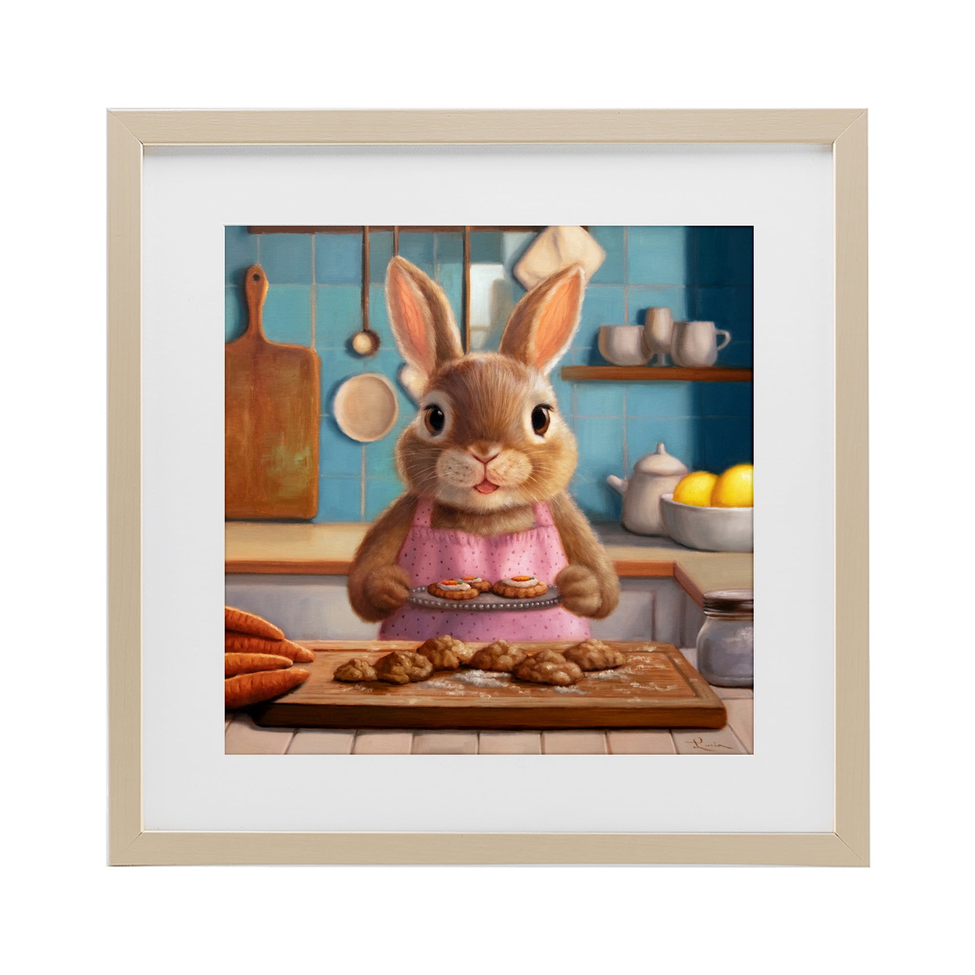 Stupell Industries Mrs. Bunny Bakewell Birch Framed Print Under Glass, design by Lucia Heffernan