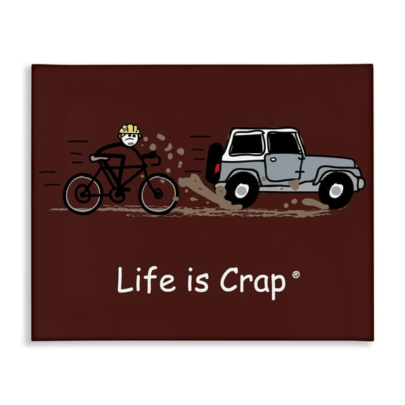 Stupell Industries Muddy Road Biker Novelty & Humor Painting Wrapped Canvas Art Print Wall Art, 20 x 16