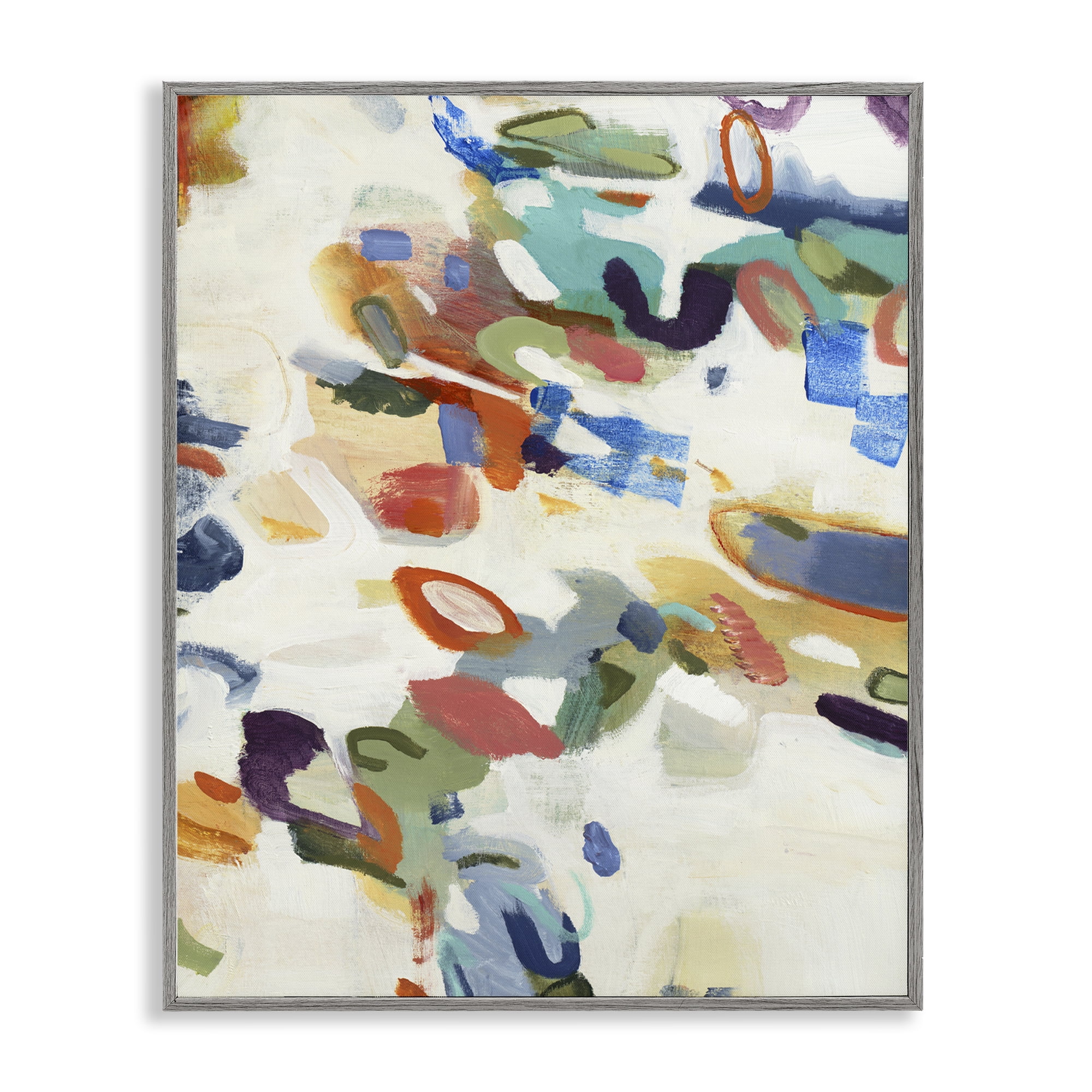 Stupell Industries Multihued Expressive Abstract Gray Framed Giclee Art, design by Lisa Ridgers