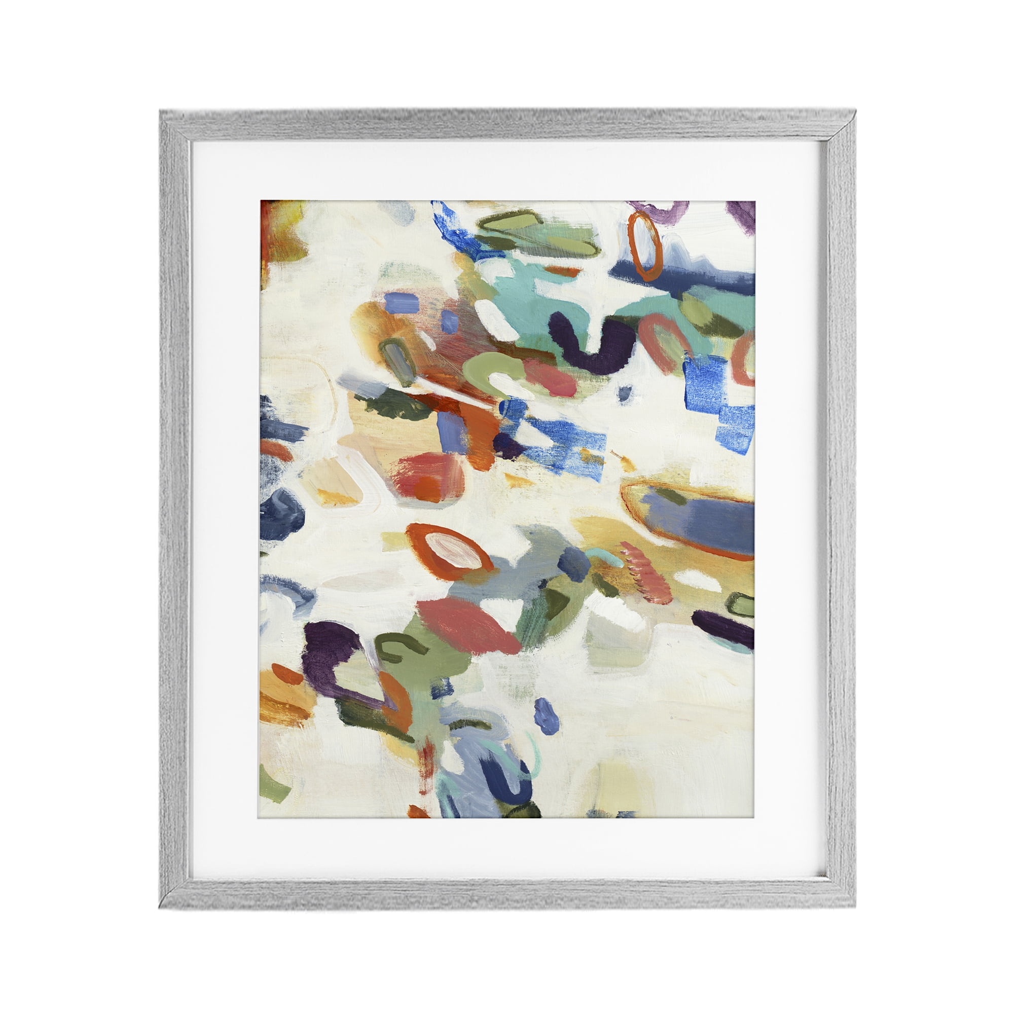 Stupell Industries Multihued Expressive Abstract Gray Framed Print Under Glass, design by Lisa Ridgers