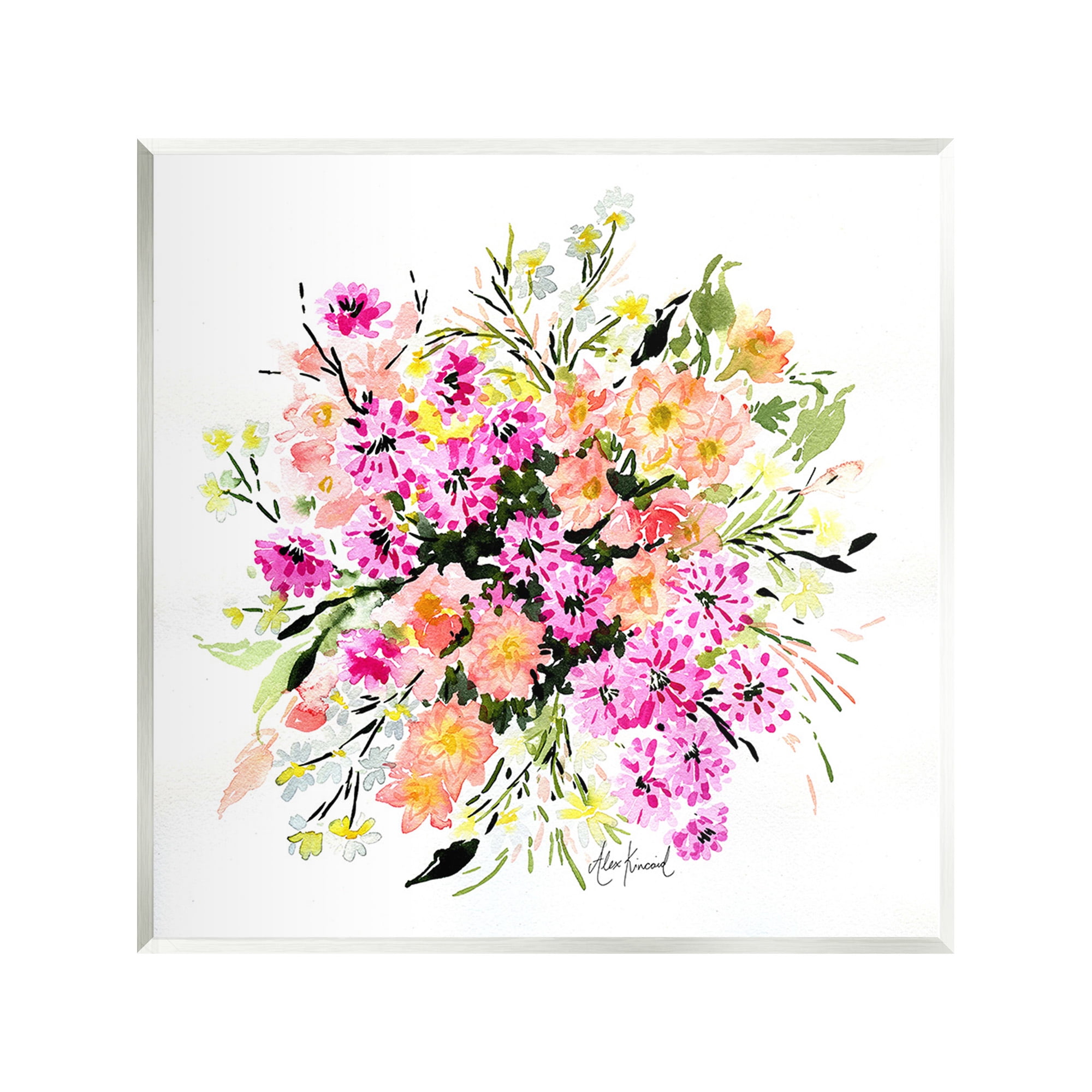 Stupell Industries Mums & Daisies Composition Botanical & Floral Painting Unframed Art Print Wall Art, 12 x 12