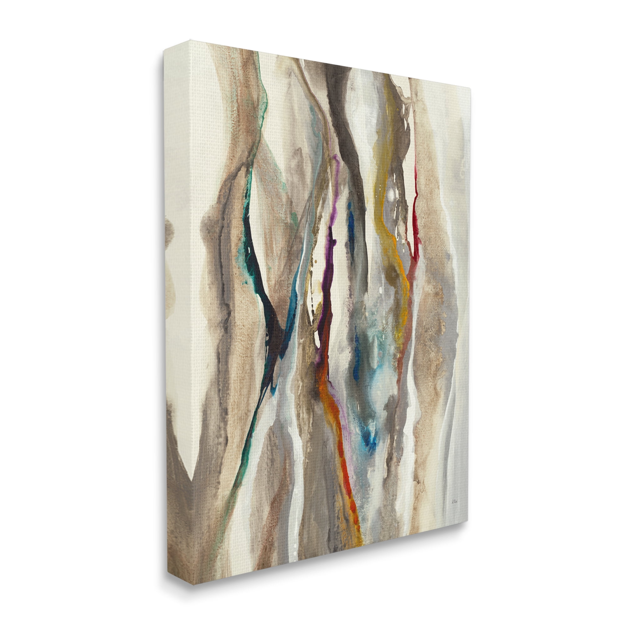 Stupell Industries Murky Abstract Flowing Lines Brown Blue Red, 36 x 48, Designed by K. Nari