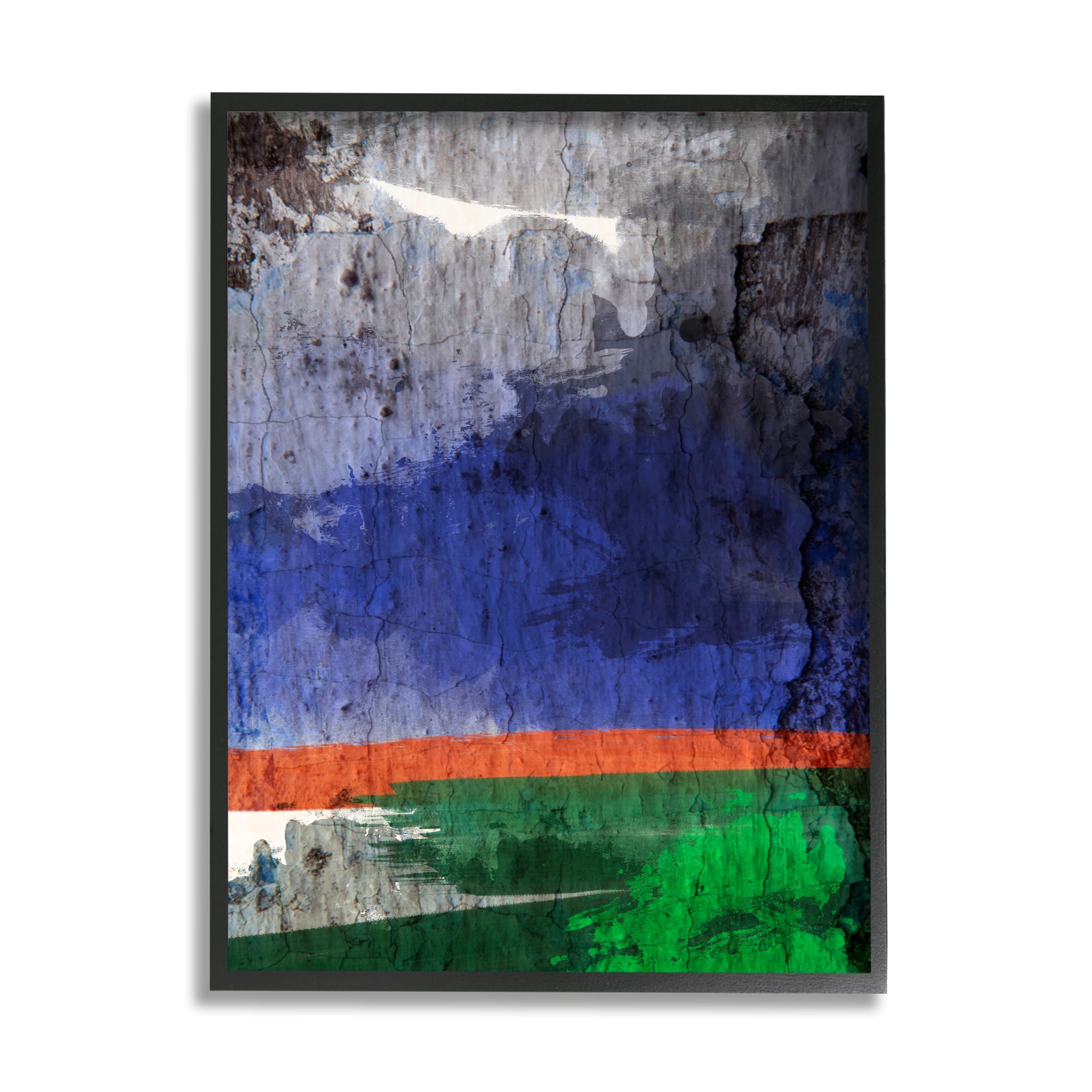 Stupell Industries Murky Abstract Landscape Dark Storm Cloud Winds Abstract Painting Black Framed Art Print Wall Art, 24 x 30