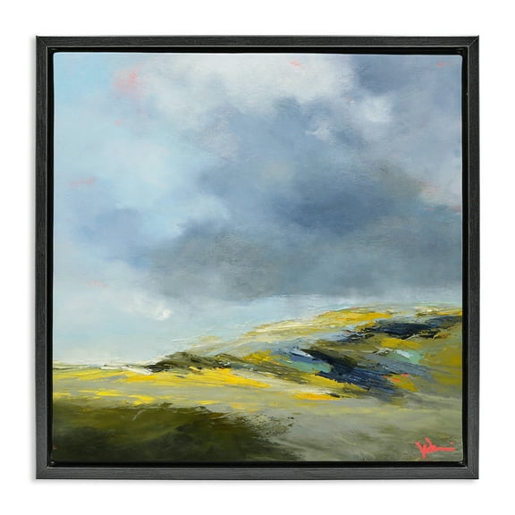 Stupell Industries Murky Clouds Landscape Landscape & Nature Painting Black Floater Framed Canvas Art Print Wall Art, 18 x 18