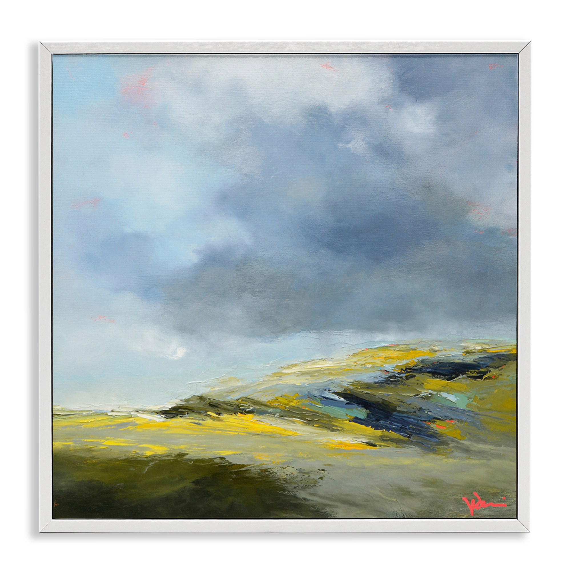 Stupell Industries Murky Clouds Landscape Landscape & Nature Painting White Framed Art Print Wall Art, 24 x 24