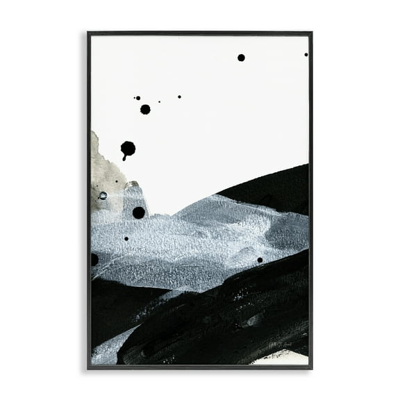 Stupell Industries Murky Gradient Movement Abstract Painting Black Framed Art Print Wall Art, 12 x 18