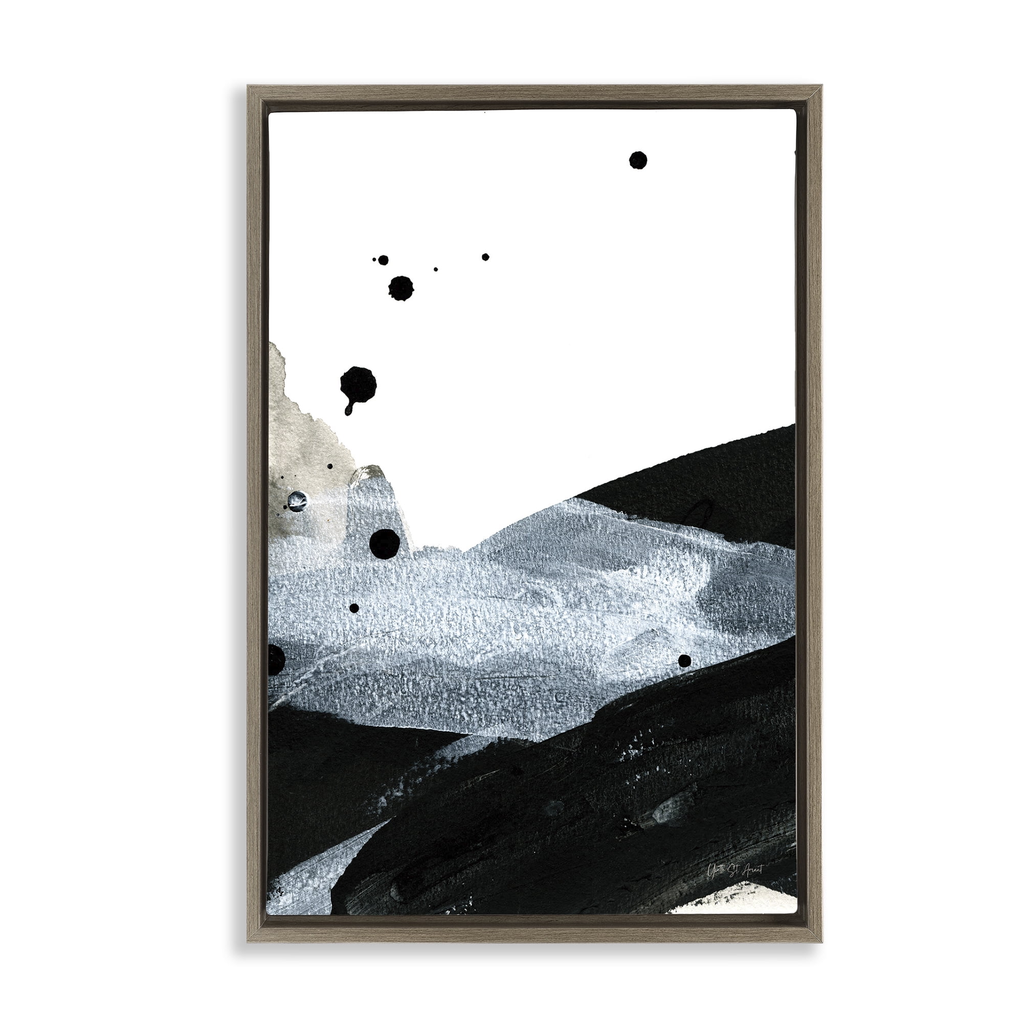 Stupell Industries Murky Gradient Movement Abstract Painting Brown Floater Framed Canvas Art Print Wall Art, 21 x 31