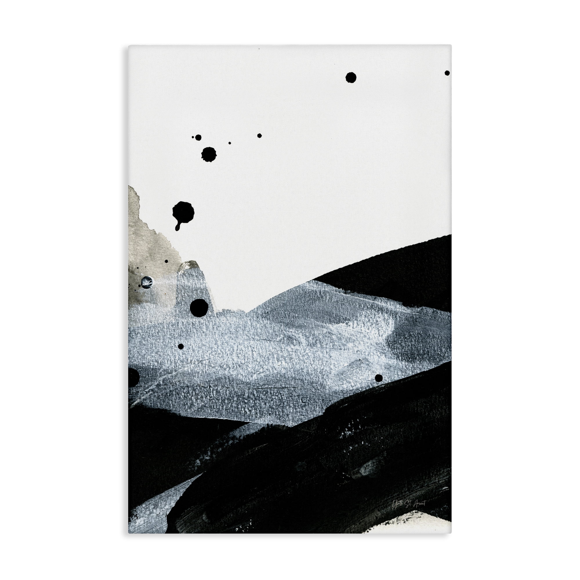 Stupell Industries Murky Gradient Movement Abstract Painting Gallery Wrapped Canvas Art Print Wall Art, 16 x 24