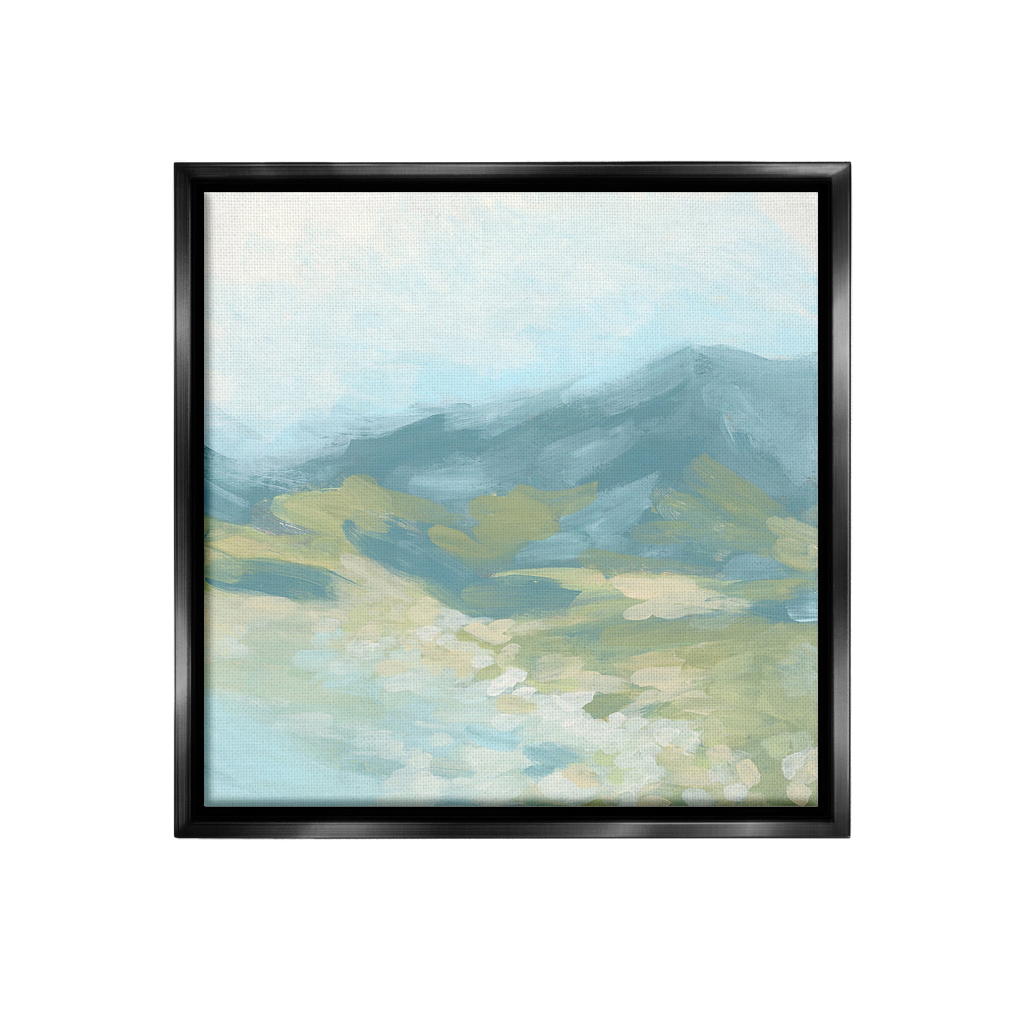 Stupell Industries Murky Mountain Valley Landscape Painting Black Floater Framed Canvas Art Print Wall Art, 25 x 25