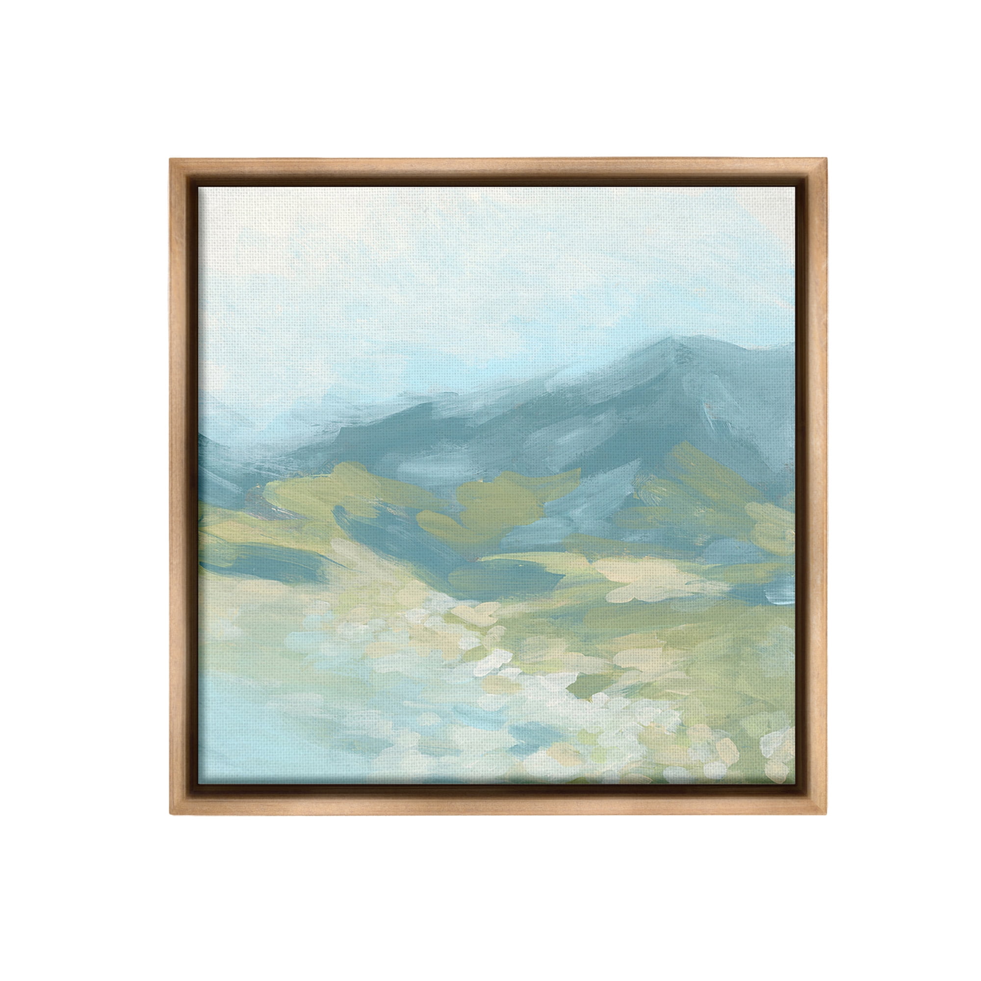 Stupell Industries Murky Mountain Valley Landscape Painting Brown Floater Framed Canvas Art Print Wall Art, 25 x 25