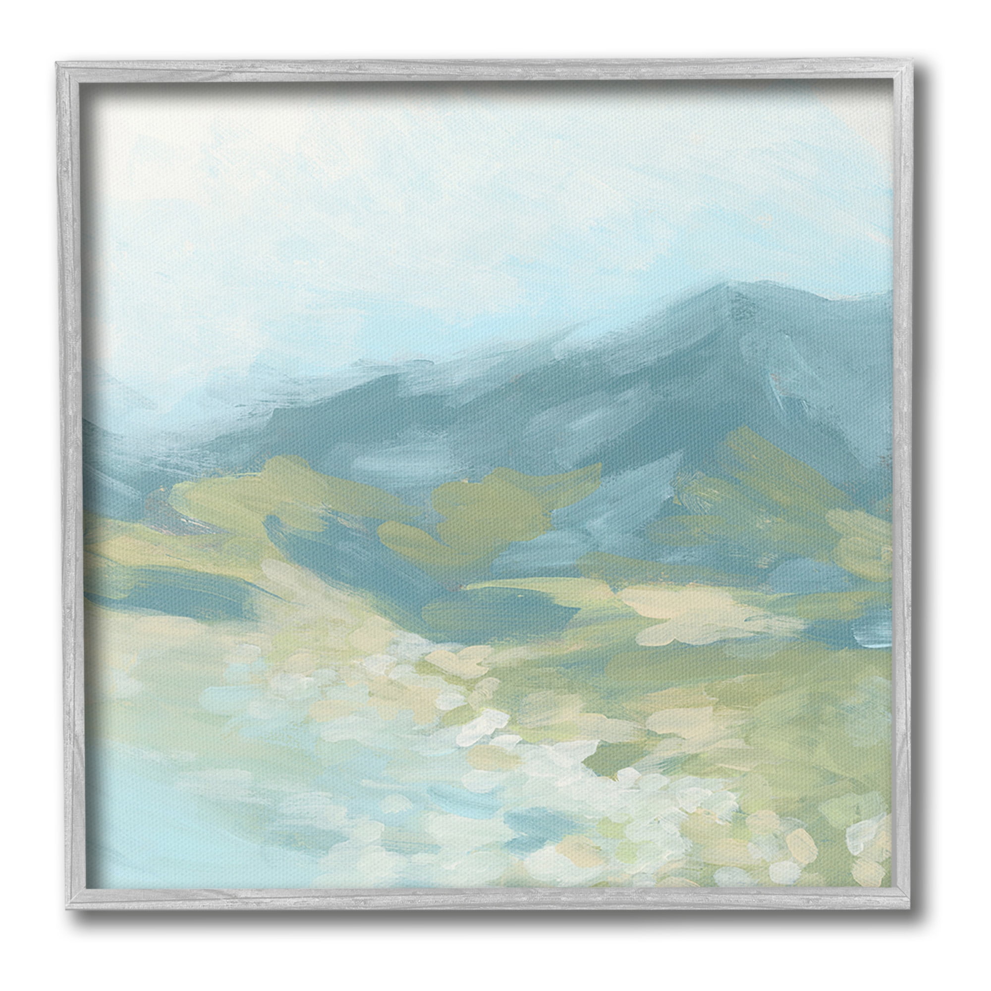 Stupell Industries Murky Mountain Valley Landscape Painting Gray Framed Art Print Wall Art, 12 x 12