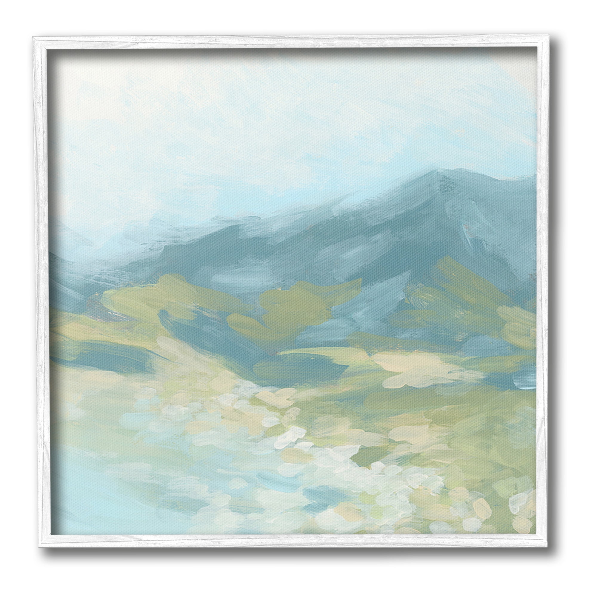 Stupell Industries Murky Mountain Valley Landscape Painting White Framed Art Print Wall Art, 17 x 17