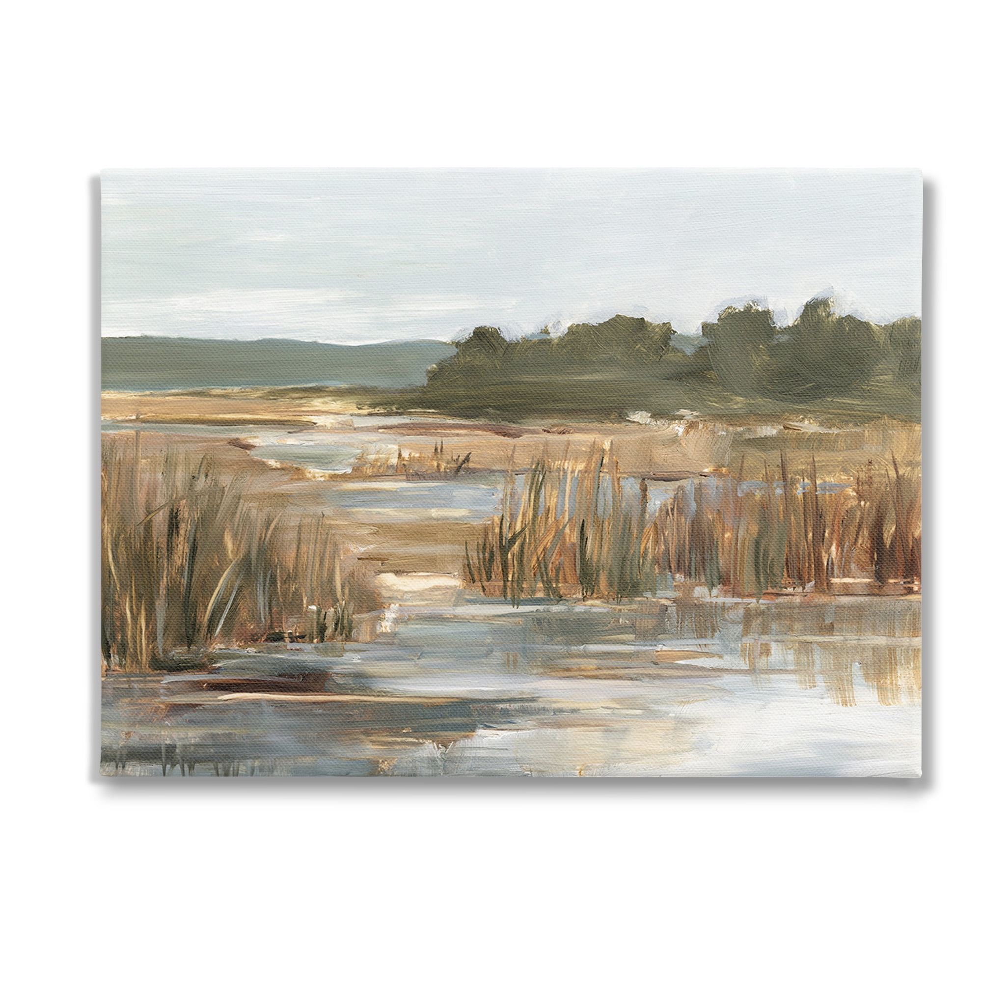 Stupell Industries Murky Stream Landscape Landscape Painting Gallery Wrapped Canvas Art Print Wall Art, 48 x 36