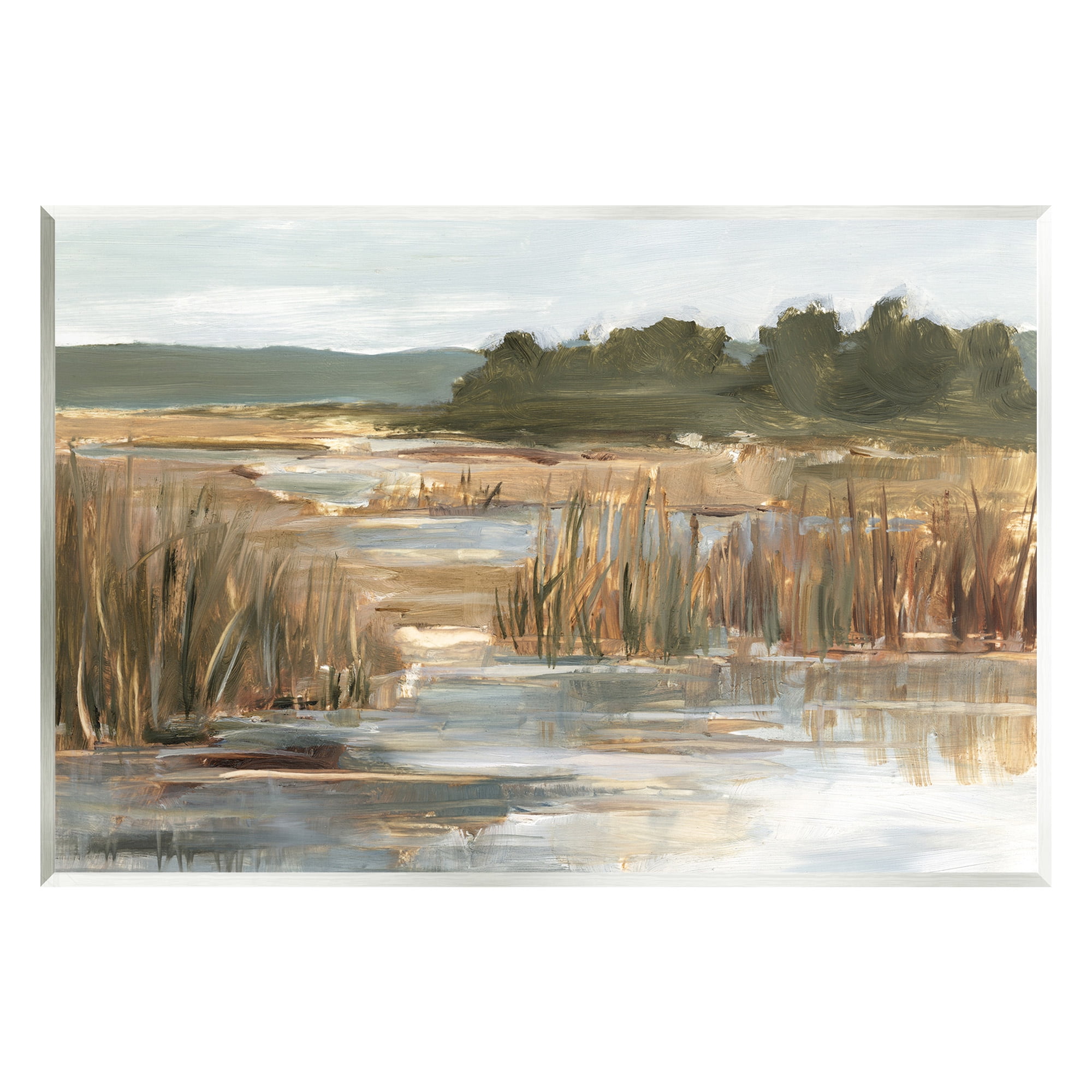 Stupell Industries Murky Stream Landscape Landscape Painting Unframed Art Print Wall Art, 15 x 10