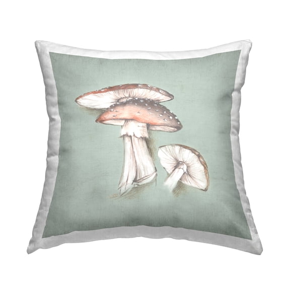 Stupell Industries Mushroom Bunch Drawing Decorative Printed Throw Pillow Design by Eli Jones.