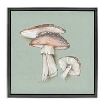 Stupell Industries Mushroom Bunch Drawing Plants & Flowers Painting Black Floater Framed Canvas Art Print Wall Art, 18 x 18