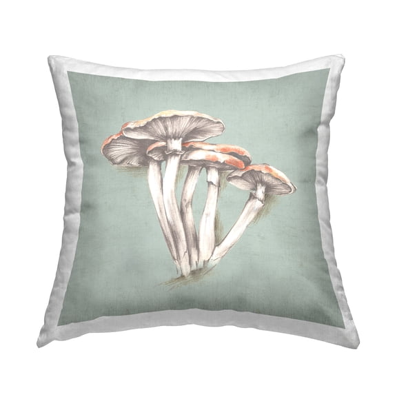 Stupell Industries Mushroom Bundle Drawing Decorative Printed Throw Pillow Design by Eli Jones.